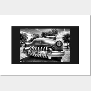 Imposing Cuban Car, Black And White Posters and Art